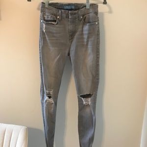 7 for All Mankind high rise gray skinny jean